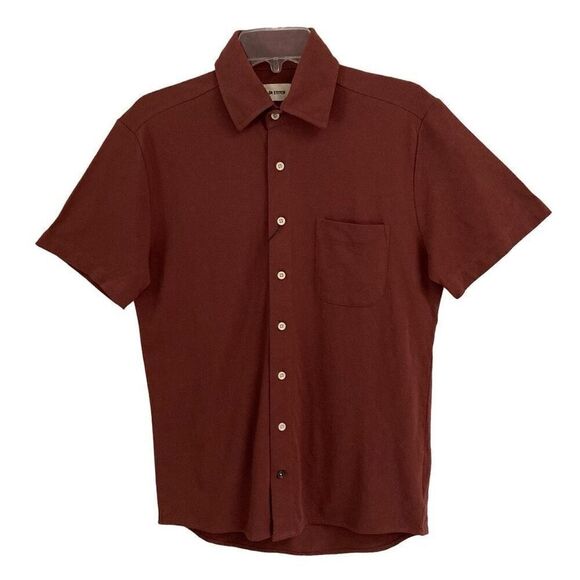 Taylor Stitch The Short Sleeve California Mens XS Button Up In Rust Pique NEW - Picture 1 of 13